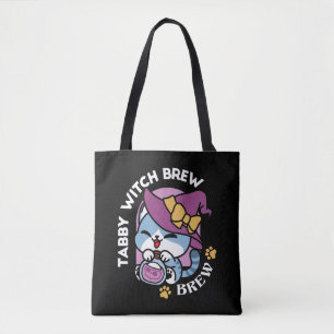Halloween-Tabby-Katze – Hexenhut und Zaubertrank-K Tasche