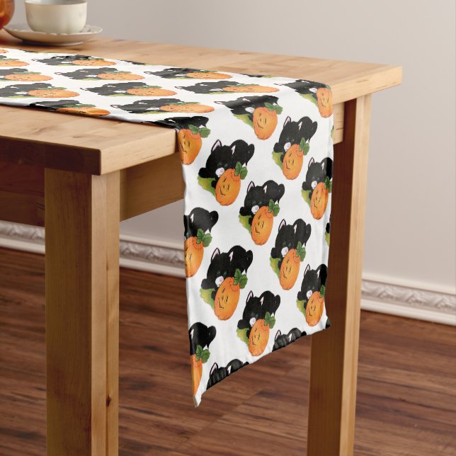 Halloween Table Runner 14" X 72"/Black Cat Mittelgroßer Tischläufer (Beispiel)