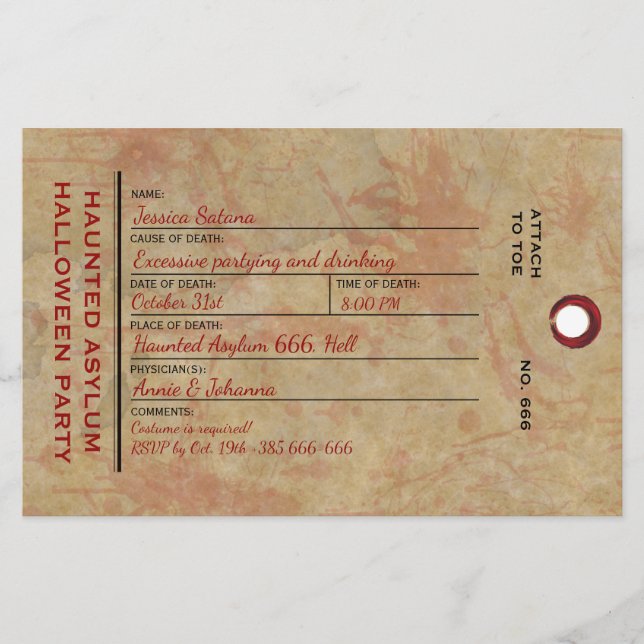 Halloween-Tag Spuk Asyl-Party Briefpapier (Vorderseite)