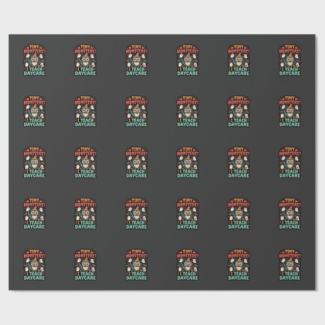 Halloween Tagesmutter Winzige Monster Geschenkpapier (Flach)