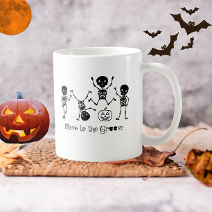 Halloween tanzendes Skelett bewegt sich zum Groove Kaffeetasse