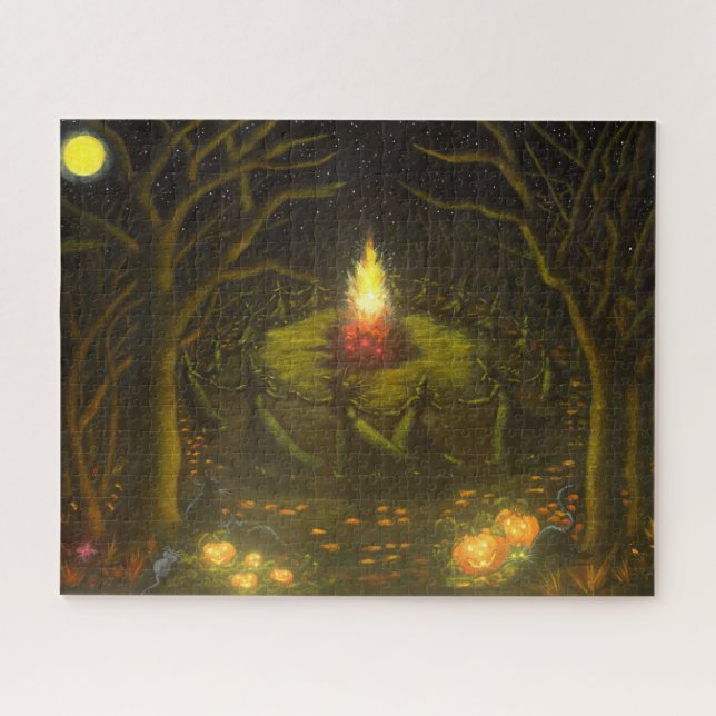 Halloween-Tanzenhexepuzzlespiel (Horizontal)