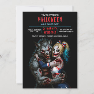 Halloween-Tanzparty-Horror-Werwolf-Zombie Einladung