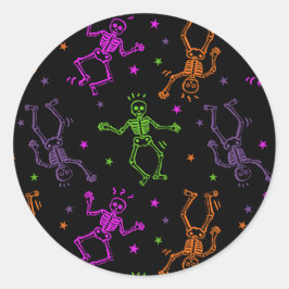 Halloween-Tanzskelette Runder Aufkleber
