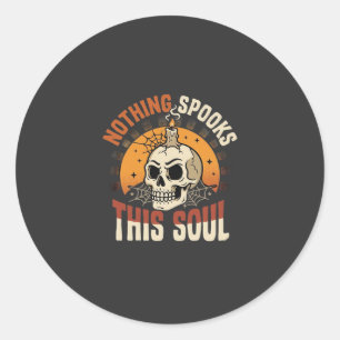 Halloween Tapferer Skelett Nacht Runder Aufkleber