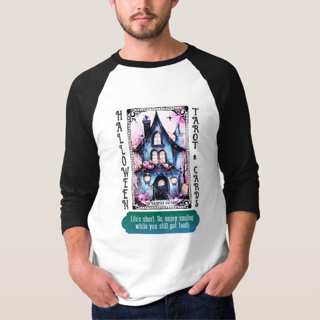Halloween Tarot Cards - Die Spuk Hütte T-Shirt (Vorderseite)
