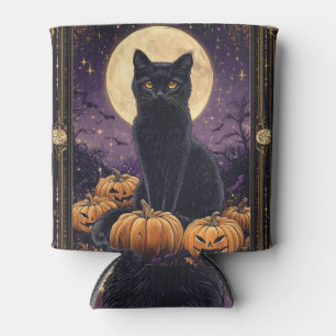 Halloween-Tarot-Karte mit schwarzer Katze Dosenkühler