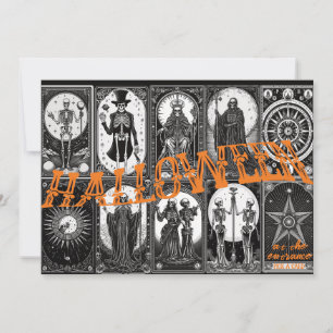 Halloween Tarot Orange Cosplay Spooktacular Party Einladung