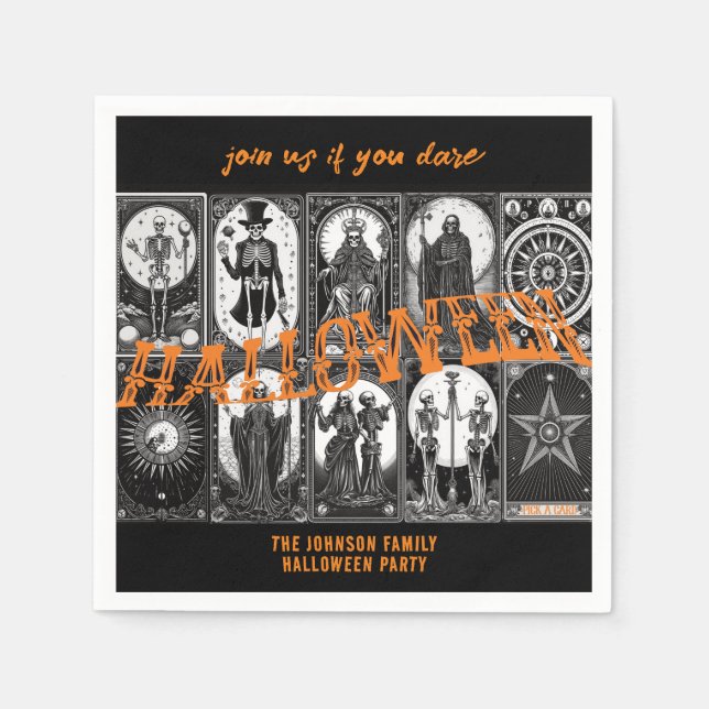 Halloween Tarot Orange Cosplay Spooktacular Party Serviette (Vorderseite)