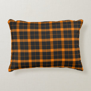 Halloween Tartan kariert. Schottisches Muster in O Dekokissen