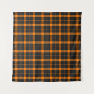 Halloween Tartan kariert. Schottisches Muster in O Wandteppich