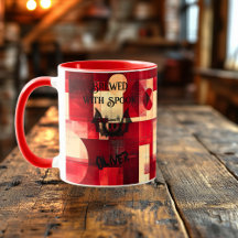 Halloween-Tasse - Grusel-Bat-Bier Gebraut mit Spoo