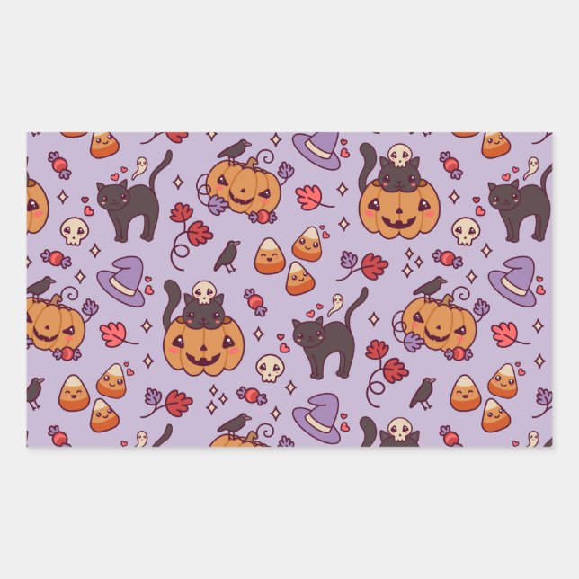 Halloween-Tasse zur Dekoration Rechteckiger Aufkleber (Vorderseite)