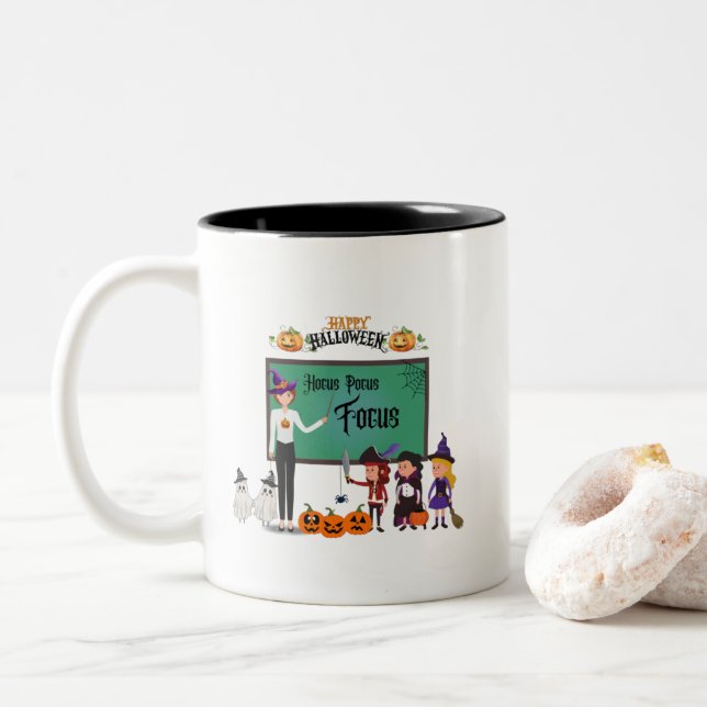 Halloween-Tasse Zweifarbige Tasse (Mit Donut)