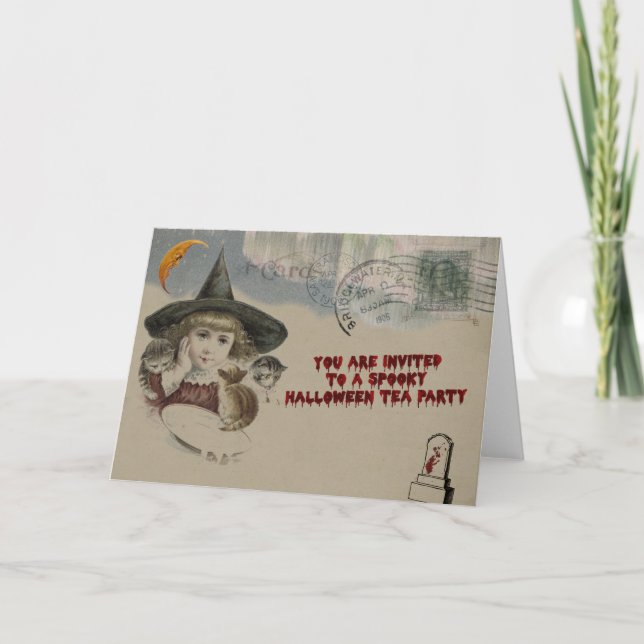 Halloween-Tea-Party Einladung (Vorderseite)