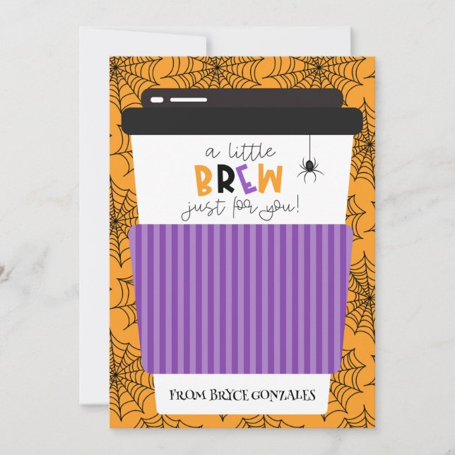 Halloween Teacher Geschenkkartenhalter Eine kleine Einladung (Vorderseite)
