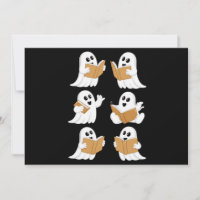 Halloween Teacher Ghost Reading Books Librarian