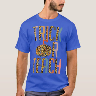 Halloween Teacher Gift Trick Or Teach Leopard Pump T-Shirt