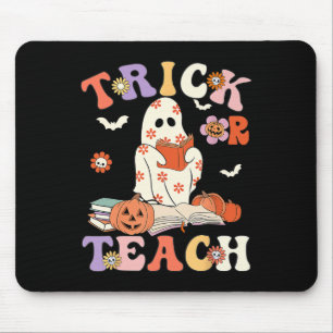 Halloween Teacher Trick oder lehren Groovy Floral Mousepad