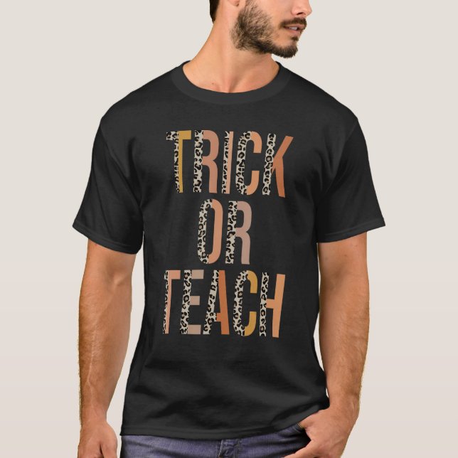 Halloween Teachtrick oder leopardenes Kostüm W T-Shirt (Vorderseite)