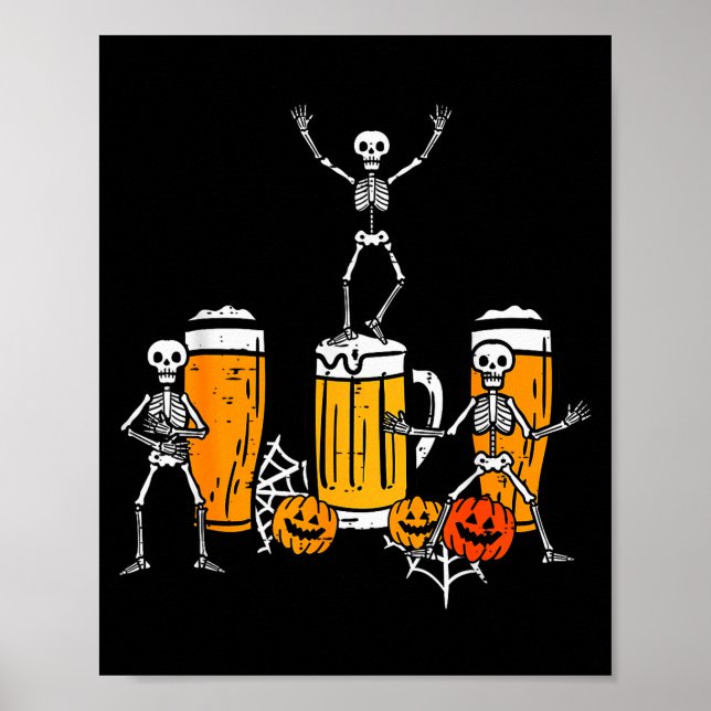 Halloween-Team-Skelette Tanz Lustiges Kostüm Paar Poster (Vorne)