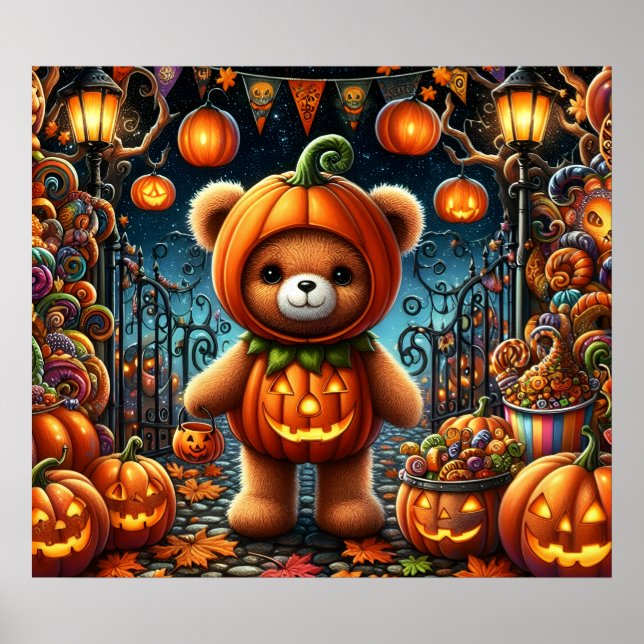 Halloween Teddy Bar Poster (Vorne)