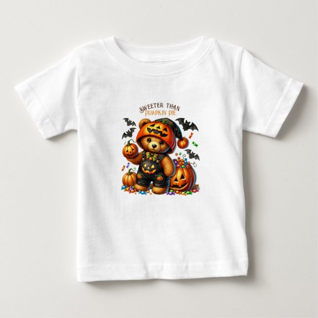 Halloween Teddy Bar Wizard Holiday Baby T-shirt (Vorderseite)