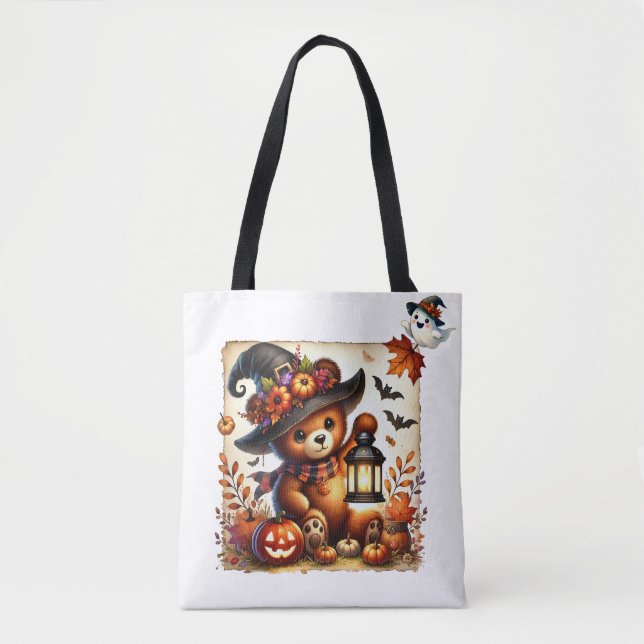 Halloween Teddy Bar Wizard Holiday Tasche (Vorderseite)