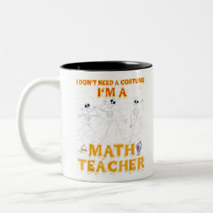 Halloween Tee, ich brauche kein Kostüm, ich bin ei Zweifarbige Tasse