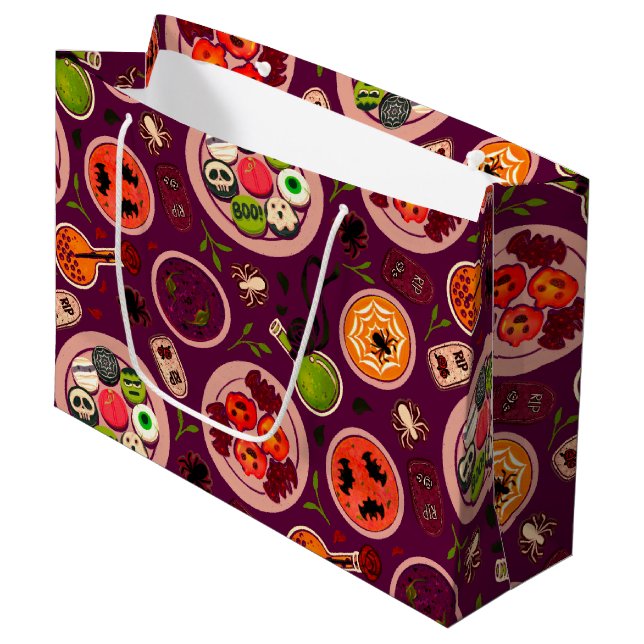 Halloween Tee Party Geschenktasche Große Geschenktüte (Vorderseite Schrägansicht)