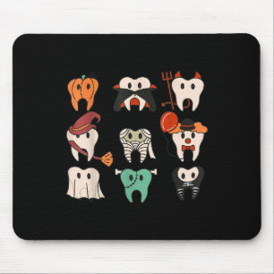 Halloween Teeth Spooky Halloween Dentist Zitat Mousepad