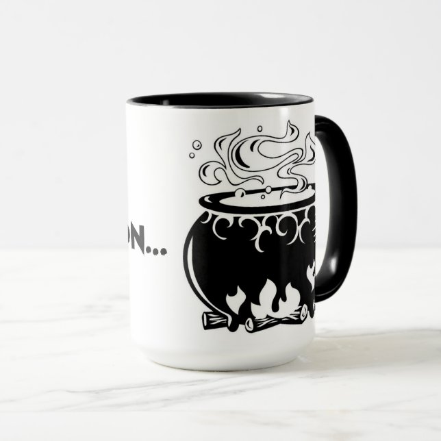 Halloween Tenez Ma Mug Cauldron, 15 oz (Devant droit)