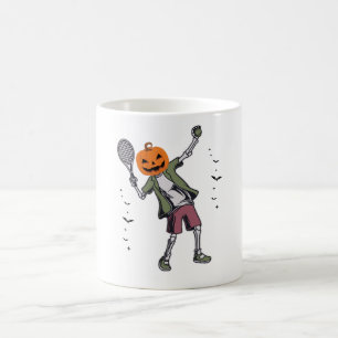 "Halloween Tennis Pumpkin Skeleton Tasse - Funny