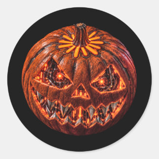 Halloween Terminator KI Runder Aufkleber