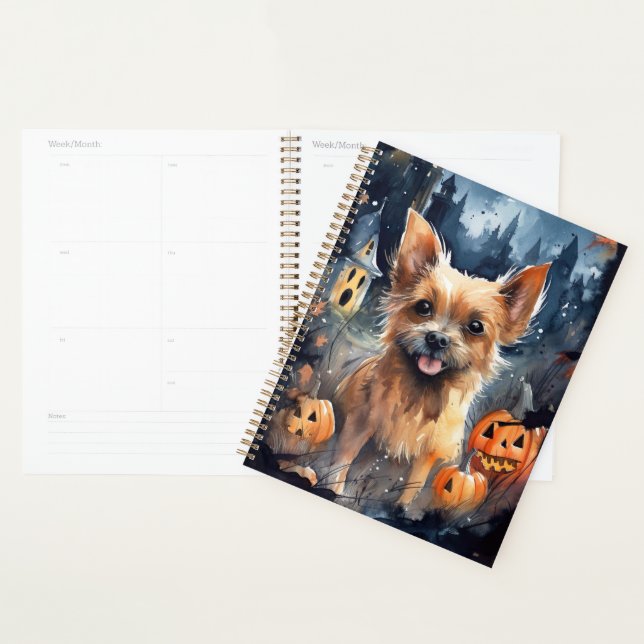 Halloween Terrier Australien Avec Peur Citrouille (Devant avec enveloppe)