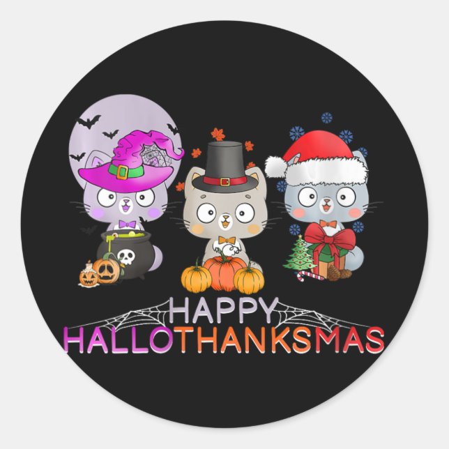 Halloween Thanksgivi Runder Aufkleber (Vorderseite)