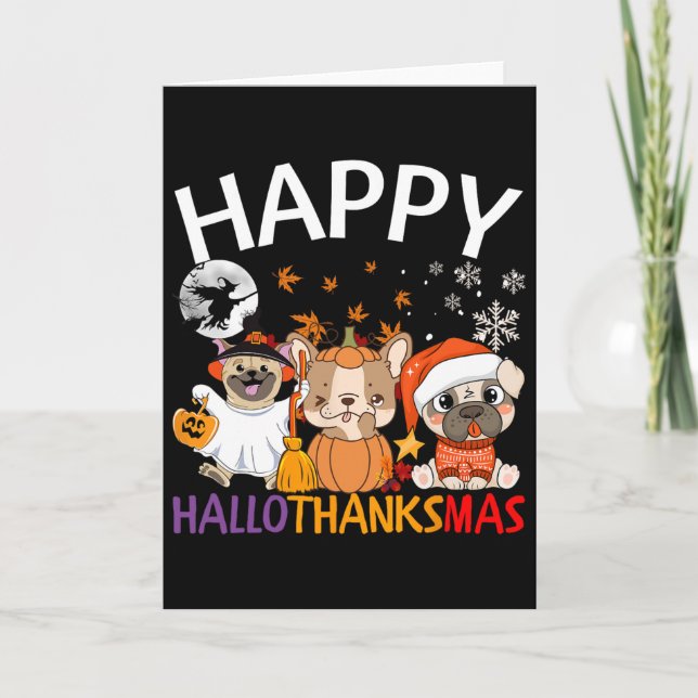Halloween Thanksgiving Christmas Happy Halloween T Karte (Vorderseite)