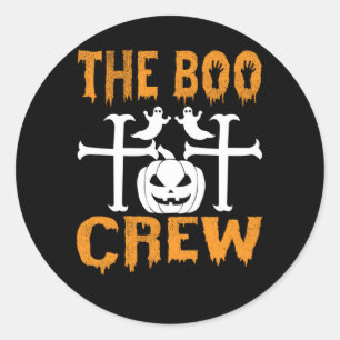 Halloween The Boo Crew Birthday Runder Aufkleber