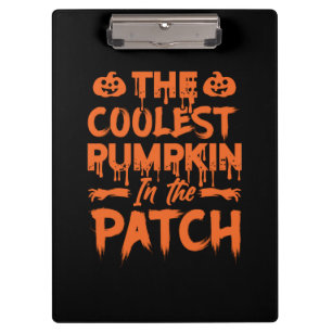 Halloween The Coolest Pumpkin In The Patch Xmas Klemmbrett