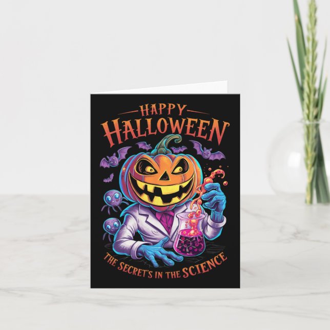 Halloween The Secret's in the Science Teacher Scie Karte (Vorderseite)
