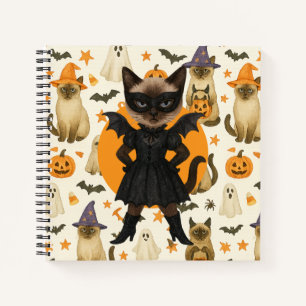 Halloween-Thema für Katzenliebhaber Notizbuch