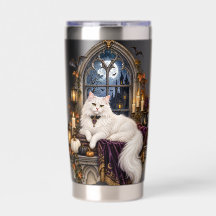 HALLOWEEN-THEMA WEISSE KATZE IM FENSTER