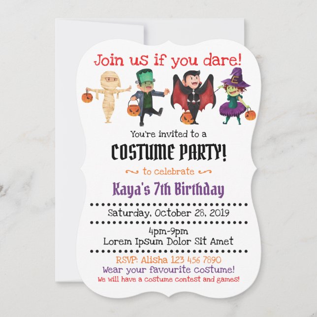 Halloween Thématique Anniversaire Invitations (Devant)