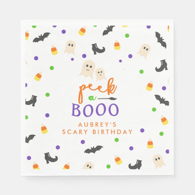 Halloween thematischer Geburtstag Serviette (Vorderseite)
