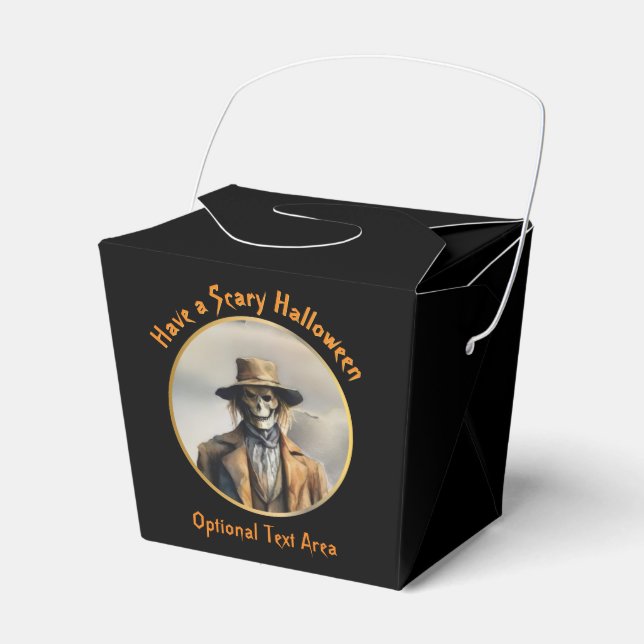 Halloween Theme - Beängstigende lächelnde Strohhal Geschenkschachtel (Vorderseite)