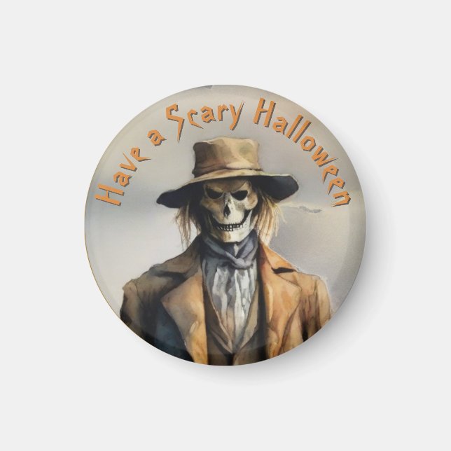 Halloween Theme - Beängstigende lächelnde Strohhal Magnet (Vorne)