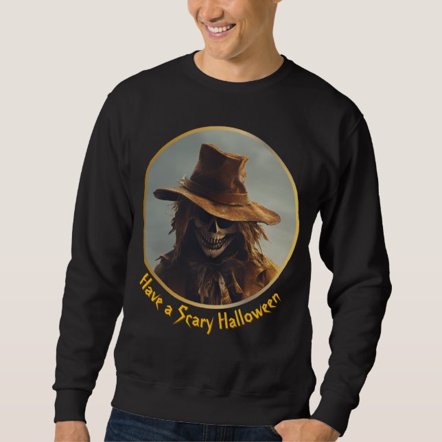 Halloween Theme - Beängstigendes Lächeln Straw Sca Sweatshirt (Vorderseite)
