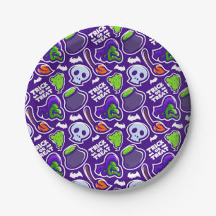 Halloween Theme Hexen und Skulls Pappteller