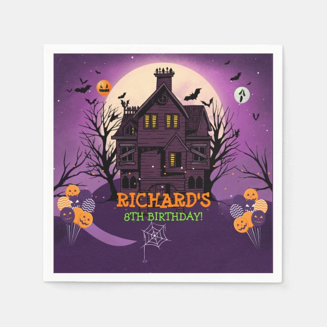 Halloween Theme Kindergeburtstag Party Serviette (Vorderseite)