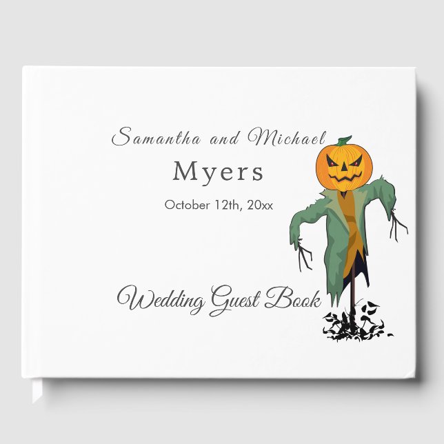 Halloween Thème Mariage Livre d'invité avec PHOTO (Recto)